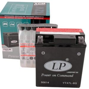 <p>Landport YTX7LBS Onderhoudsvrije accu voor 50cc 4T-scooters (o.a. Vespa Primavera 4T / Sprint 4T - Piaggio Fly 4T - Honda Vision 4T - Peugeot Elystar) (114x71x131mm)</p>
