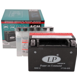 <p>Landport YTX9-BS Onderhoudsvrije accu voor 50cc 4T-scooters (o.a. Piaggio Zip 4T) (150x87x105mm)</p>
