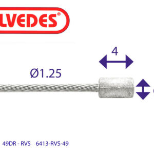 Binnenkabel voor gas (o.a. bromfiets / scooter) / 49-draads / diameter 1