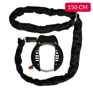 Lynx frameslot met insteekketting voor universeel gebruik. Met 2 sleutels en 150 cm lange insteekketting. Anti-roest poedergecoat. Van gehard staal en weerbestendig.