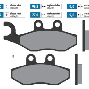 FD0330 APRILIA SPORT CITY 50 ONE 4T VOOR - SPORTCITY 50 2T 4T VOOR - GILERA DNA 50 VOOR - RUNNER 50 SP VOOR - RUNNER PURE JET VOOR - RUNNER SP VOOR - RUNNER 125 - 180 - 200 - VOOR - NEXUS 250 - 300 VOOR - PIAGGIO FLY 50 2T VOOR - FLY 50 4T VOOR - MP3 125 - 250 - 400 ACHTER - SPORTCITY - VESPA PRIMAVERA / SPRINT - BETA RR E4