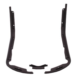 Sierlijst / sierstrip / zijstrips voor voorscherm / beenschild (3-delig) incl. middenstuk in mat zwart (stylingkit / -set) | Vespa Primavera / Sprint