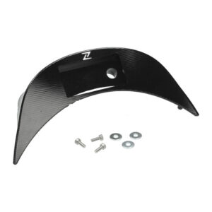 Aluminium CNC-gefreesde spoiler voor stuurkap in geanodiseerd zwart met ruimte voor voltmeter | Vespa Sprint / Primavera