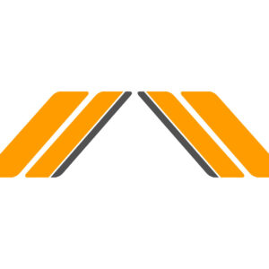 Stickerset bestaande uit Racing Sixties oranje / antraciete striping voor zijvlak | Vespa Sprint / Primavera