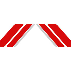 Stickerset bestaande uit Racing Sixties rode / grijze striping voor zijvlak | Vespa Sprint / Primavera