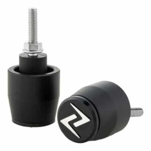 Aluminium CNC-gefreesde stuurgewichten / stuurbalansset / bar-ends in geanodiseerd zwart | Vespa Sprint / Primavera