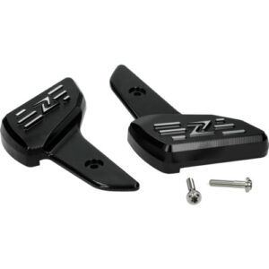 Aluminium CNC-gefreesde duo-voetsteunen in geanodiseerd zwart | Vespa Sprint / Primavera