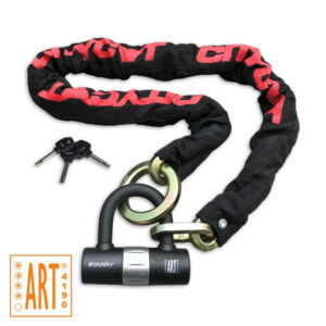 Kettingslot met U-beugel | Geschikt voor China scooters met kleine velgen Starry | Citycat kettingslot met loop en mini U-slot