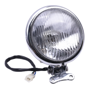 Ronde koplamp voor div. Chinese retro scooters | IVA Roma / Venice - BTC Grande Retro / Grande Retro Old / Grande Retro Old Luxe / Grande Retro GT2 / Grande Retro New Luxe - Turbho RG-50 / RS-50 - VOM Bella - AGM Retro - Benelli - Berini Milano GX - Boatian - Santini Firenze - Sym Cello / Allo - LaSouris Trendy / Futuro / Retro