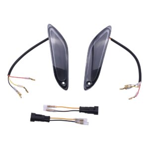 Richtingaanwijzer / knipperlicht set voorzijde LED in zwart / smoke / getint met dagrijverlichting (DRL) excl. LED-relais | Vespa Primavera / Sprint