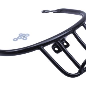 Achterdrager Indo/Bali Style in glans zwart. Geschikt voor Vespa Primavera / Sprint