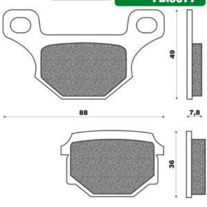NEWFREN FD 0077 DERBI GPR 2011 ACHTER - RIEJU MRT50 2009-2010 ACHTER - TGB 409 2000-2002 VOOR - 101 R50 2000-2005 - 202 T50 1999 VOOR - CORADO 2003 VOOR